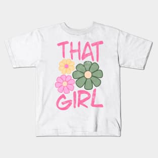 Vintage That Girl Aesthetic Y2K Flower Kids T-Shirt